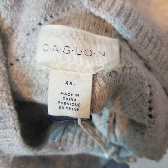 SWEATER SALE 3/$30 Caslon Grey Diamond Print Sweater Size XXL - Picture 6 of 6